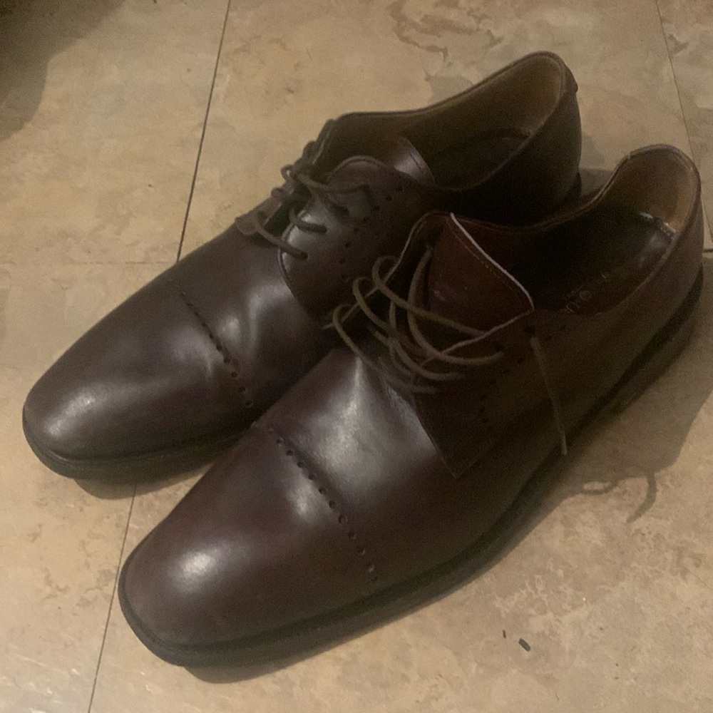 Gorgeous Pronto Uomo Italian Made Brown Leather Dress Shoes SZ 12.5